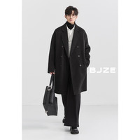 伯爵卓尔牦牛绒羊毛混纺双面呢大衣男中长款通勤外套2024秋冬 P441739 夜霜灰 L 175