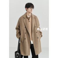 伯爵卓尔牦牛绒羊毛混纺双面呢大衣男中长款通勤外套2024秋冬 P441739 巧克力软糖 S 165