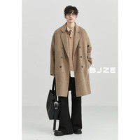伯爵卓尔牦牛绒羊毛混纺双面呢大衣男中长款通勤外套2024秋冬 P441739 夜霜灰 XL 180