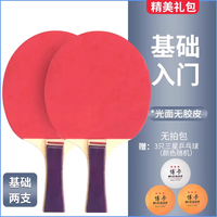 芈潮 乒乓球拍 乒乓球拍 入门双拍2支+3只三星球