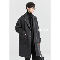 伯爵卓尔定织斜纹骆驼绒羊毛混纺双面呢大衣男中长款2024秋冬 P441874 落日棕 XL 180