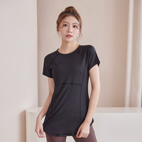 英明仕 intimus 大码瑜伽T恤夏季宽松女胖MM修身健身服上衣短袖速干衣运动服跑步T