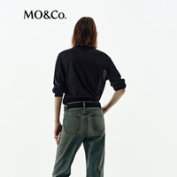 MO&Co.【NOIR系列】针织衫开衫2025秋时装深V领静奢精纺MBE3CAR009 深宝蓝色 XS /155