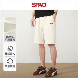SPAO韩国同款小狗印花短裤男士2025年夏季新款潮牌中裤衩SPDK25SV07LD 白#SP书包狗X 2XL