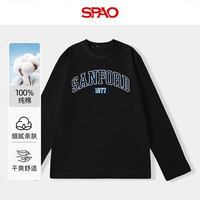  SPAO 纯棉 圆领长袖打底衫