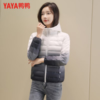 鸭鸭羽绒服 鸭鸭（YAYA）羽绒服 女款连帽渐变色轻便休闲时尚百搭外套