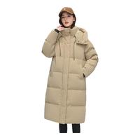 雅鹿泡芙长款羽绒服女2025年新款冬季时尚零压加厚防寒拆卸连帽外套潮   (160) 【推荐125-140斤】