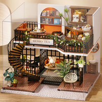 我の屋 小屋丛林么么茶复古阁楼手工房子八音盒玩具女