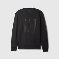 Gap 男女装秋季印花加绒圆领卫衣合身上衣美版542214 黑色 XS 美码 S亚洲码175/88A