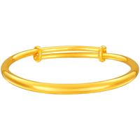 菜百首饰 黄金手镯 足金百搭推拉式抛光素圈手镯 计价 约23.65克