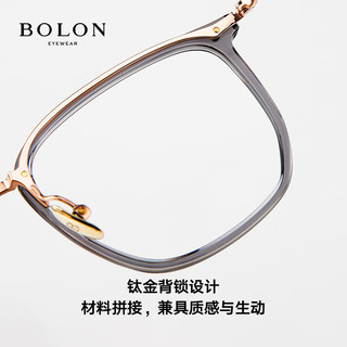 BOLON暴龙眼镜钛架光学镜轻商务可配度数近视眼镜框 BT6000B16 单镜框 B16-银色|透灰色