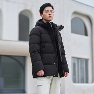 坦博尔 羽绒服男短款冬款休闲连帽 高充绒量