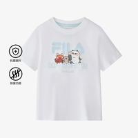 FILA 男童女童（105-175）短袖T恤休闲宽松圆领T恤