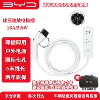 比亚迪 BYD 电动车放电排插放电枪 16A双插口适用于搭载VTOL外放电功能的车型 白色