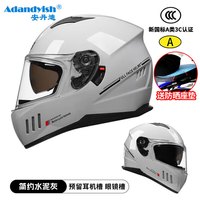 安丹迪 Adandyish 新国标A类3C成人全盔 摩托车头盔冬季双镜机车帽四季用 168灰