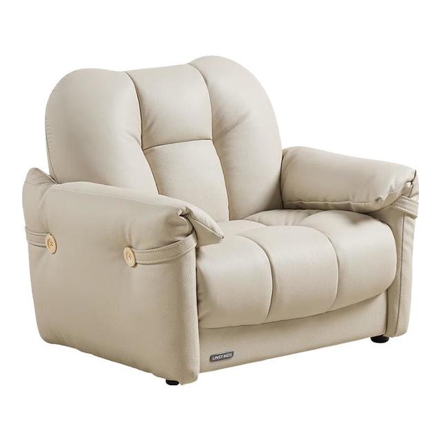 林氏家居 现代简约真皮沙发头层牛皮儿童沙发客厅阳台单人座PS334 PS334-A儿童沙发