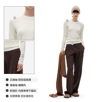 蕉内（Bananain）热皮501+女士保暖衣氨基酸防寒裸感内搭百搭显瘦可外穿打底衣T恤 【小高领】松露棕 2XL