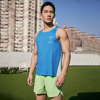 omG! 超轻零感专业跑步背心男马拉松无袖t恤撞色吸湿透气凉感轻薄长跑 力量蓝 XXL