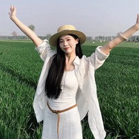 凰巣 白色防晒衬衫外套女夏季2025新款宽松开衫外搭气质上衣薄款衬衣 白色L（清凉感） 115-125