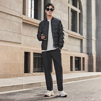 卡宾男装 90鸭绒羽绒服秋冬满身LOGO钢压保暖外套B 煤黑色01 XL /180/52