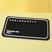 龙百达 新品车载防滑垫号码牌耐高温汽车摆件临时停车置物垫卡通多功能 黑色防滑垫