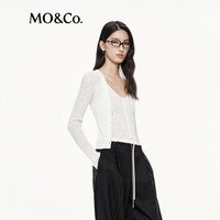 MO&Co.针织衫开衫背心2025秋含亚麻竹节肌理薄透两件套MBE3CAR020 米白色 S /160