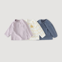 巴厘小猪宝宝长袖T恤秋季儿童上衣婴幼儿外出秋装女童衣服男 香芋紫 90 cm
