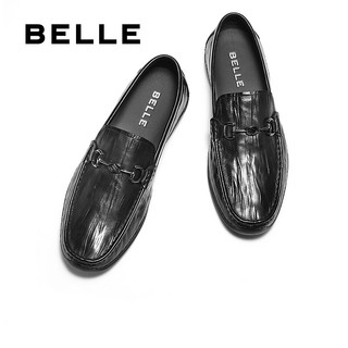  BeLLE/百丽 一脚蹬 男士乐福鞋  40 (250mm) 黑色
