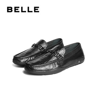  BeLLE/百丽 一脚蹬 男士乐福鞋  40 (250mm) 黑色
