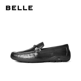  BeLLE/百丽 一脚蹬 男士乐福鞋  40 (250mm) 黑色