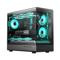 金河田（Golden field）小屿 LITE 黑 游戏电脑台式主机箱 兼容360水冷 MATX主板/三面快拆/PVC高透灯板/270°海景房 小屿lite 黑 360水冷/快拆面板