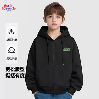 马克华菲儿童灯芯绒外套春秋季休闲新款潮流开衫连帽卫衣运动设计款棒球服