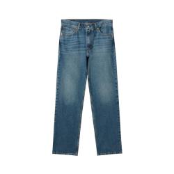 Levi's 男士美式复古休闲简约经典水洗555宽松直筒牛仔裤 中蓝色
