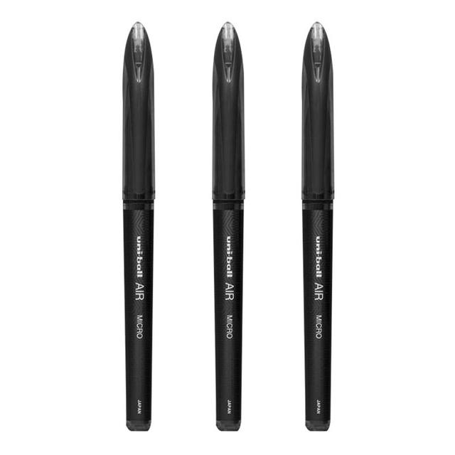 uni 三菱 三菱铅笔 uni-ball AIR黑色中性笔0.5黑笔签字笔商务直液式水笔水性笔