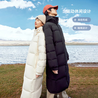 雪中飞 SNOWFLYING2025春秋新款男女中性情侣长款羽绒服过膝保暖抗寒加厚韩版