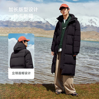 雪中飞 SNOWFLYING2025春秋新款男女中性情侣长款羽绒服过膝保暖抗寒加厚韩版