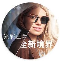 依视路（ESSILOR） 全视线变色镜片灰变片T8系列1.60折射率第八代光学眼镜 钛+金属-全框-4008BK-黑色 依视路钻晶膜洁现片