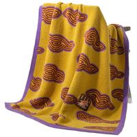 ELLE DECO法国毛毯办公室午睡沙发空调毯半边绒毯龙咚个锵(紫黄) 120*150cm 龙咚个锵-紫黄