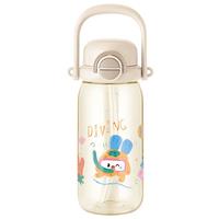 乐扣乐扣（LOCK&LOCK）萌趣双饮塑料杯吸管直饮两用卡通户外便携水杯