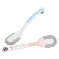 妙洁家用抗菌鞋刷子多功能软毛硬毛清洁毛刷不伤鞋长柄除尘刷 双效鞋刷3支颜色