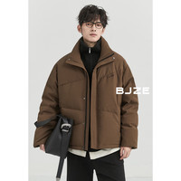 伯爵卓尔 高级肌理感加厚羽绒服男装休闲保暖外套2024冬季 K451458 复古蓝 2XL 185