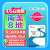 南美8国通用流量卡巴西阿根廷哥伦比亚秘鲁旅游SIM卡 15天2GB/天高速+不限量