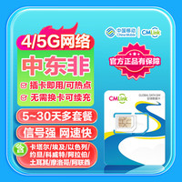 中东非9国通用流量卡4G/5G高速网络沙特阿拉伯旅游SIM卡 30天2GB/天-高速+低速不限量