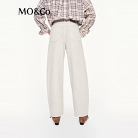 MO&Co.牛仔裤2025秋轻复古斜纹白牛棉质中腰简法弯刀裤MBE3JEN032 沙滩白色 XXS 24