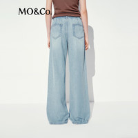 MO&Co.牛仔裤2025夏天丝铜氨丝棉纱轻薄垂坠高腰及地阔腿MBE2JEN020 牛仔蓝色 S 26