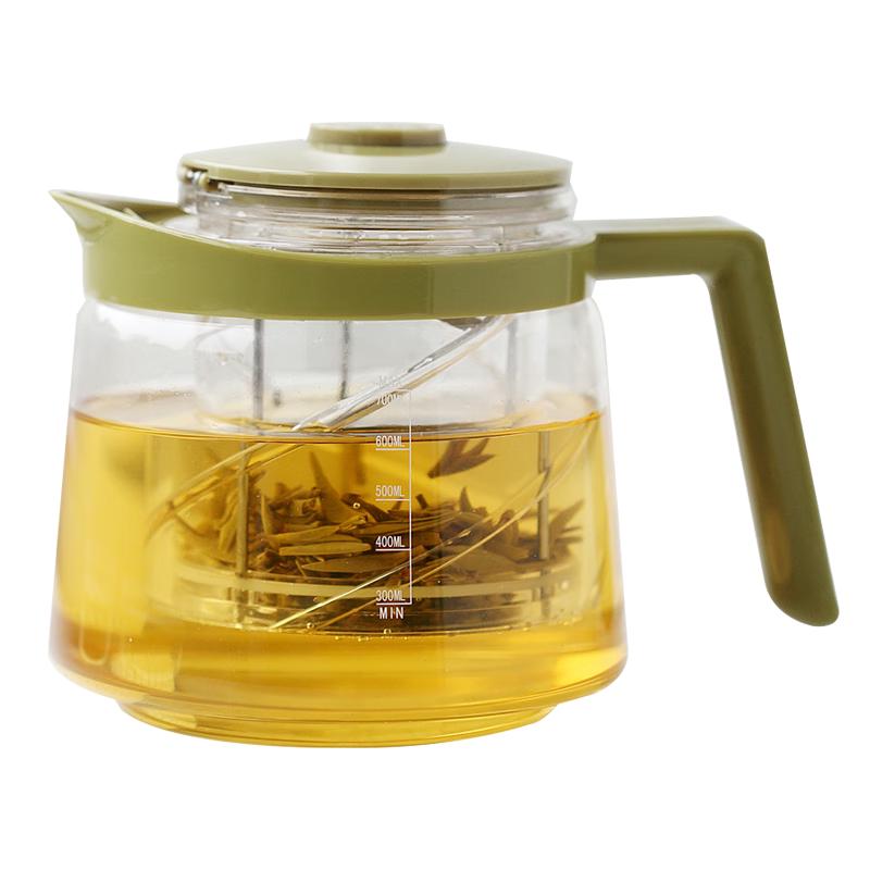 恒福 玻璃茶壶旋转式茶水分离泡茶壶茶具高档加厚耐高温懒人飘逸杯 得意壶一代（恒福专色） 700ml