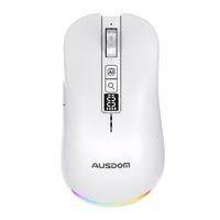 阿斯盾M5Ai鼠标智能办公语音输入LED数显AI生产PPT无线蓝牙三模Despseek讯飞星火模型终身免费白色 讯飞星火Pro大模型Ai鼠标白色 RGB