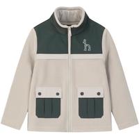 哈吉斯 品牌童装男童外套秋防静电舒适简约撞色休闲针织外套 极地灰 145