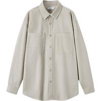 森马（Semir）长袖衬衫男宽松工装外套款纯色百搭上衣纯棉秋装潮酷流行 浅卡其50368 M