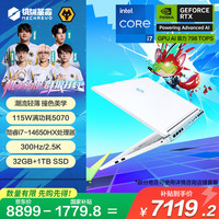 机械革命 极光X 潮玩版 酷睿i7HX 游戏本笔记本电脑(i7-14650HX 32G 1T RTX5070  300Hz 白)